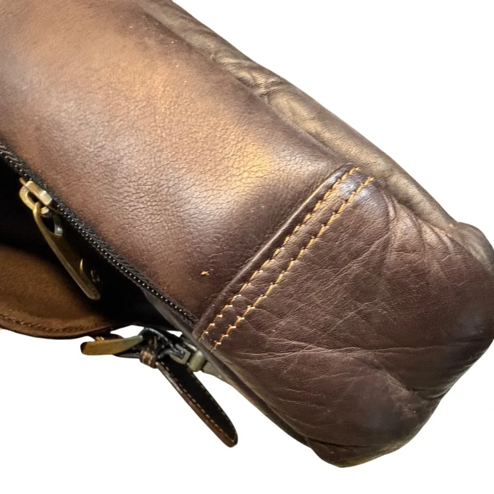 Samsonite Colombian Leather Flapover Laptop Case travel brown classic